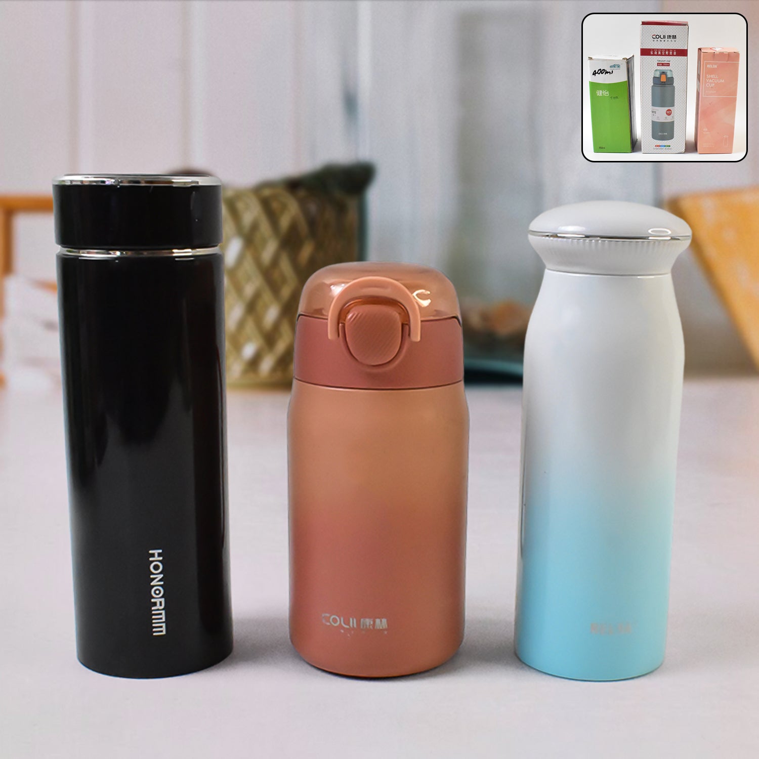 Stainless Steel Vacuum water Bottle 400ML (1 Pc) Stainless Steel Vacuum water Bottle 400ML (1 Pc)